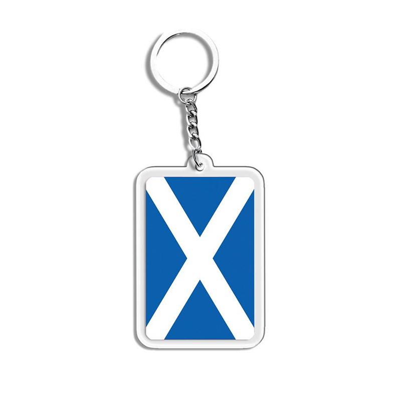 Acrylic Keychain Country Flags Collection United States Spain Russia France For Car Key Bag Gift Souvenir