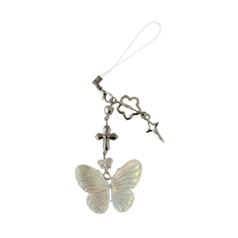 Cute Butterfly Phone Chain Keychain Versatile Butterfly Phone Hanger Keychain Pendant for Stylish and Practical Use