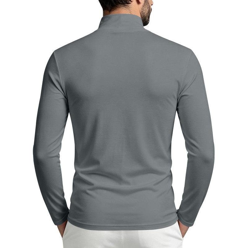 Men S Autumn Winter Slim Fit Half Mock Neck Long Sleeve T Shirt