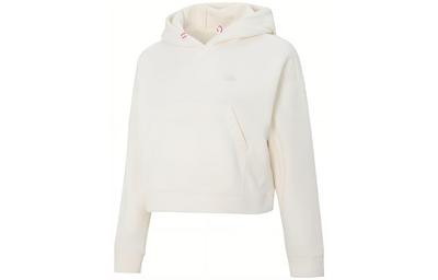 Solid Color Hooded Sports & Fitness Casual Thickened And Fleece Lined Pullover Sweatshirt Women's White IP7043
