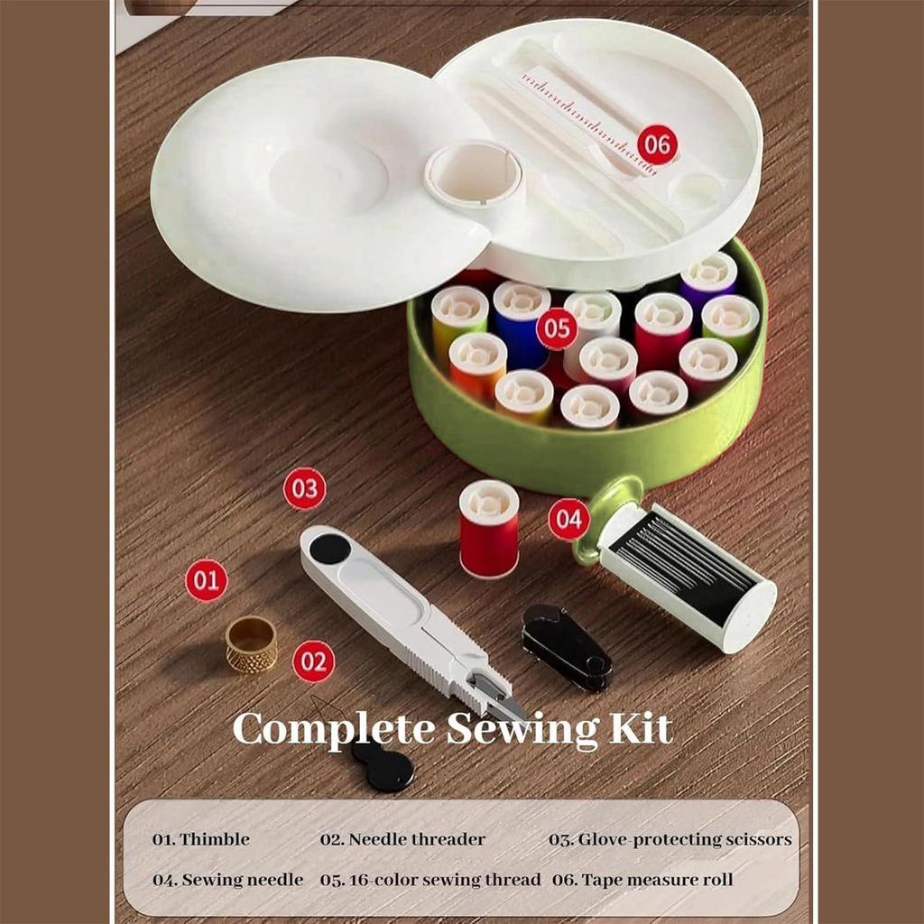 Sewing Kit Magnetic Rotating Multi Layer Portable Long Lasting Tool Patch Sewing Kit For Men Women Family Friends Mother