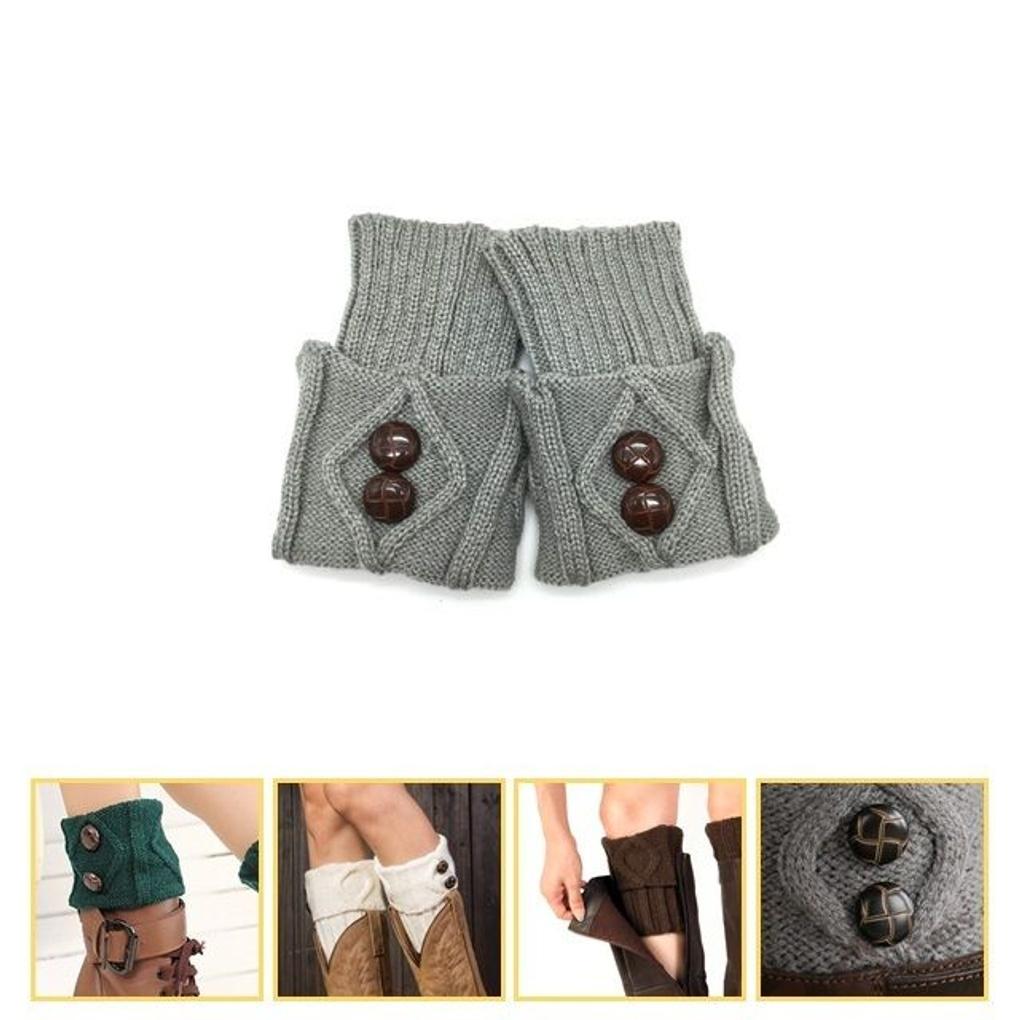 Two-button Leg Warmers - Approx. 17cm, Winter Fashion