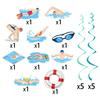 Swimming Themed Summer Birthday Party Activity Decoration Spiral Pendant