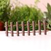 Mini Fairy Garden Fence 3.5x1.2" Miniature Wooden Decorative Picket Fence Building Model for Micro Landscape Dollhouse Accessories