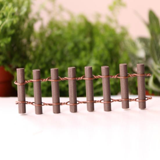 Mini Fairy Garden Fence 3.5x1.2" Miniature Wooden Decorative Picket Fence Building Model for Micro Landscape Dollhouse Accessories