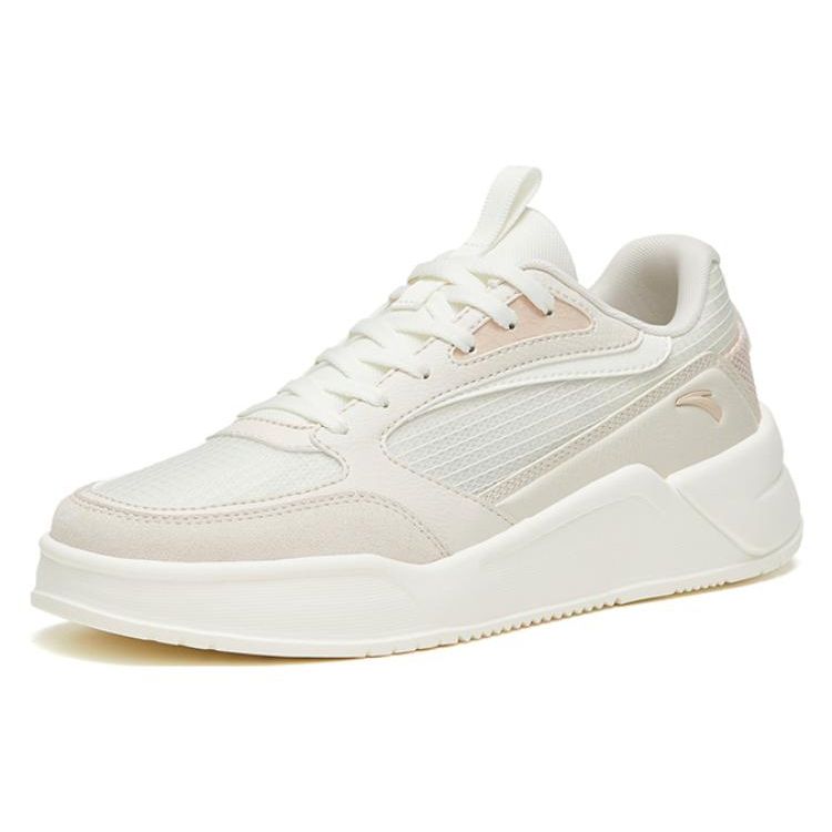 Anta Gel Elastic Non-Slip Wear-Resistant Low-Top Sneakers Women Sneakers White Gray Pink 922328033-1