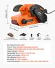 VEVOR 750W Belt Sander 7.6 x 53.3 cm Woodworking Belt Sander 6 Speeds 630-1200 FPM, 2-in-1 Handheld & Benchtop Sanding Machine with 2 Dust Bags