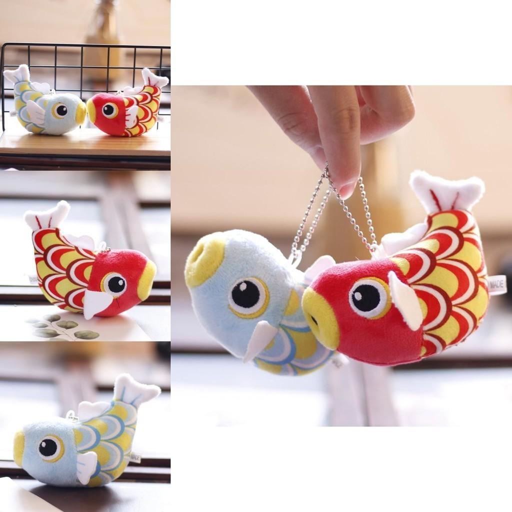 Cute Koi Fish Plush Toy Key Holder Super Soft Pp Cotton Stuffed Animal Backpack Decoration