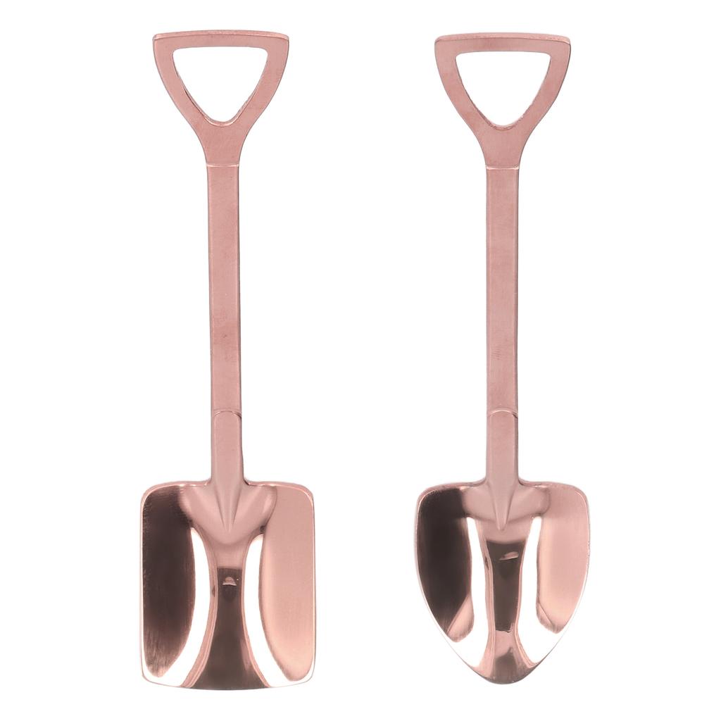 2Pcs Shovel Spoons Stainless Steel Sturdy Durable Anticorrosion Glossy Ergonomic Design Widely Used