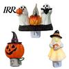 Decorative Wall Light Halloween Pumpkin Ghost Night with Witch Hat, Resin Soft Glow Plug-in LED Bedroom Light, Spooky Sconce for Party Home
