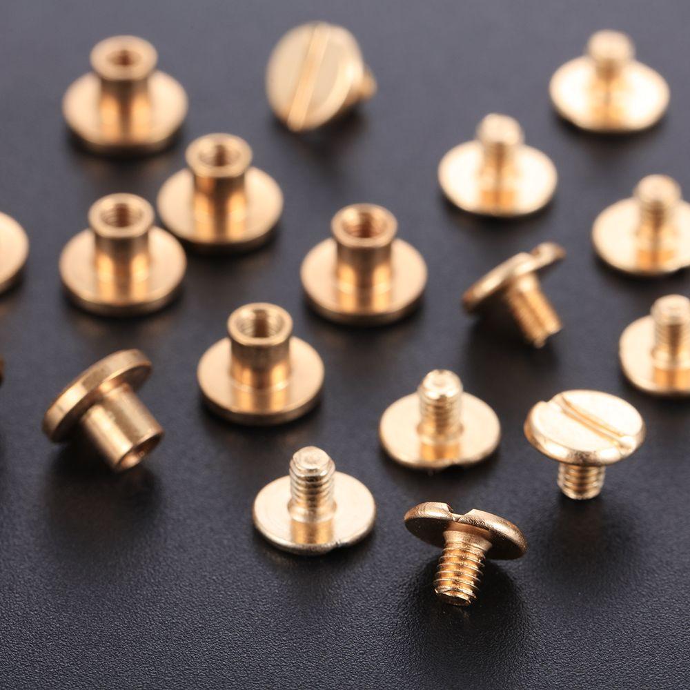 10Sets Nail Rivets Copper Leather Craft Belt Wallet Solid Brass Nail Rivets Screws Cloth DIY Shoes Hats Button Decoration Nail