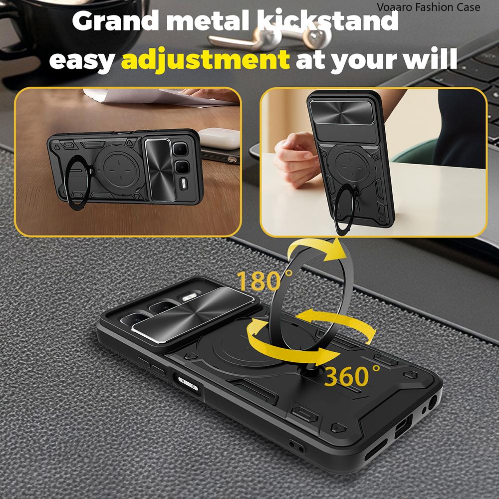 Slide Lens Armor Funda for Infinix Smart 10 Plus 4G Case for Infinix Smart 10 Plus 4G Case Magnetic Ring Stand Holder Cover Capa