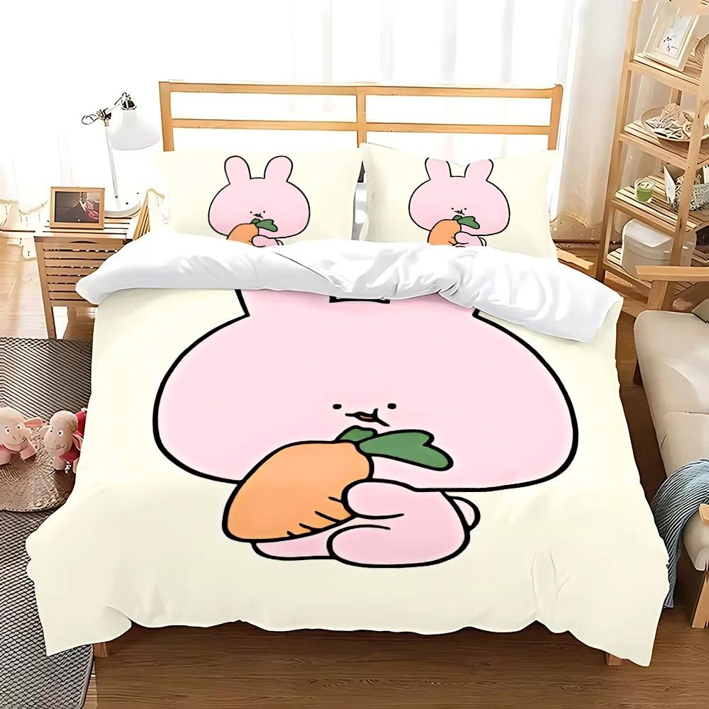 Schlafend Niedlich Asamimi Quadratischer Bettbezug Kissenbezug Bettwäscheset Erwachsener Junge Mädchen Schlafzimmer Dekoration Kinder Geschenk Einzel Doppel Große Größe