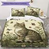 Set Copripiumino con Motivo Gatto Retrò Federa Decorazione per la Casa Regalo di Compleanno (1 * copripiumino + 2 * federe senza imbottitura)8