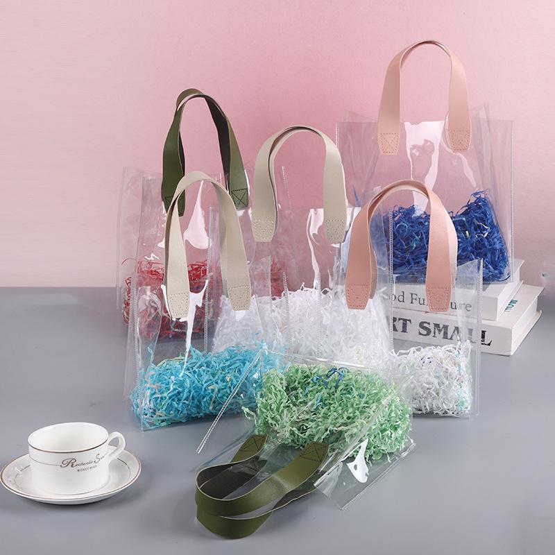 Daisy Transparent PVC Tote Bag - Elegant Gift Bag for Weddings, Birthdays, and Holidays