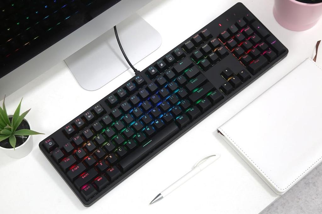 IROK FE104 Gaming Red 104 English USB Mechanical Hot Floating Magnetic Cover Keyboard, Switch, RGB, Quiet, Keys, Tenkeyless, Layout, Wired, Type-A,