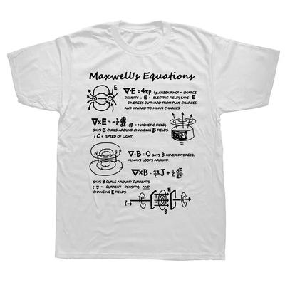 Camisetas Gráficas Divertidas de Física Electromagnética Ecuación de Maxwell Regalos de Cumpleaños Estilo Verano Camiseta Ropa para Hombre