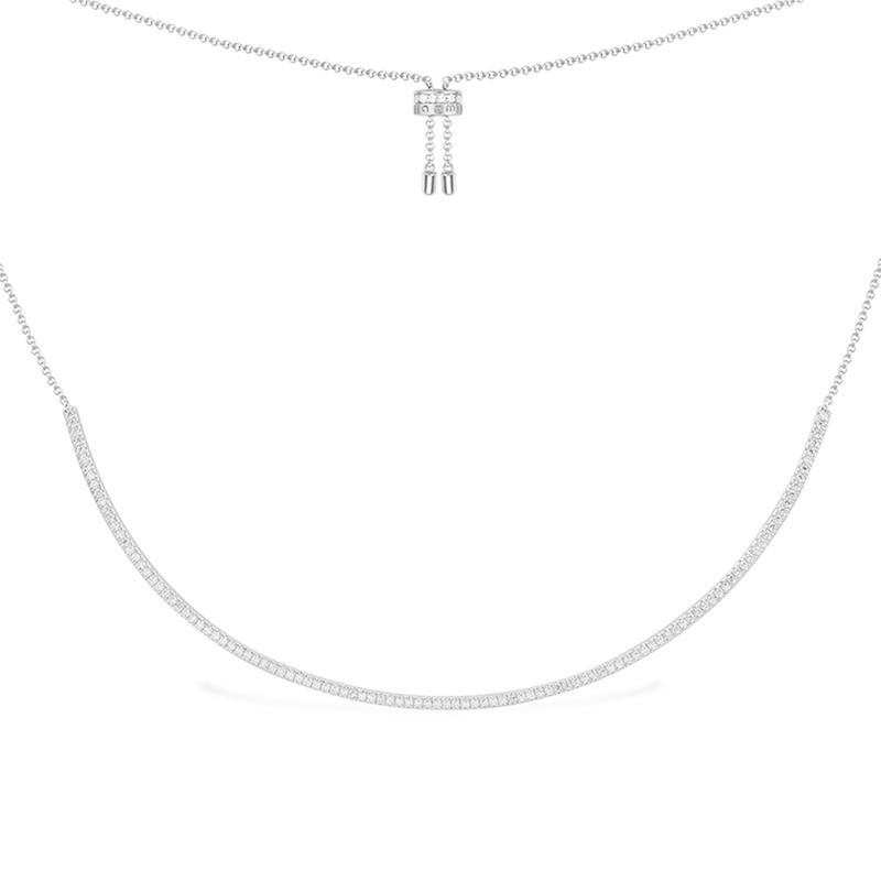 APM Monaco necklace [Romantic Confession] Adjustable design, simple clavicle chain, exquisite and high-end sense, 925 silver synthetic cubic AC5940OX