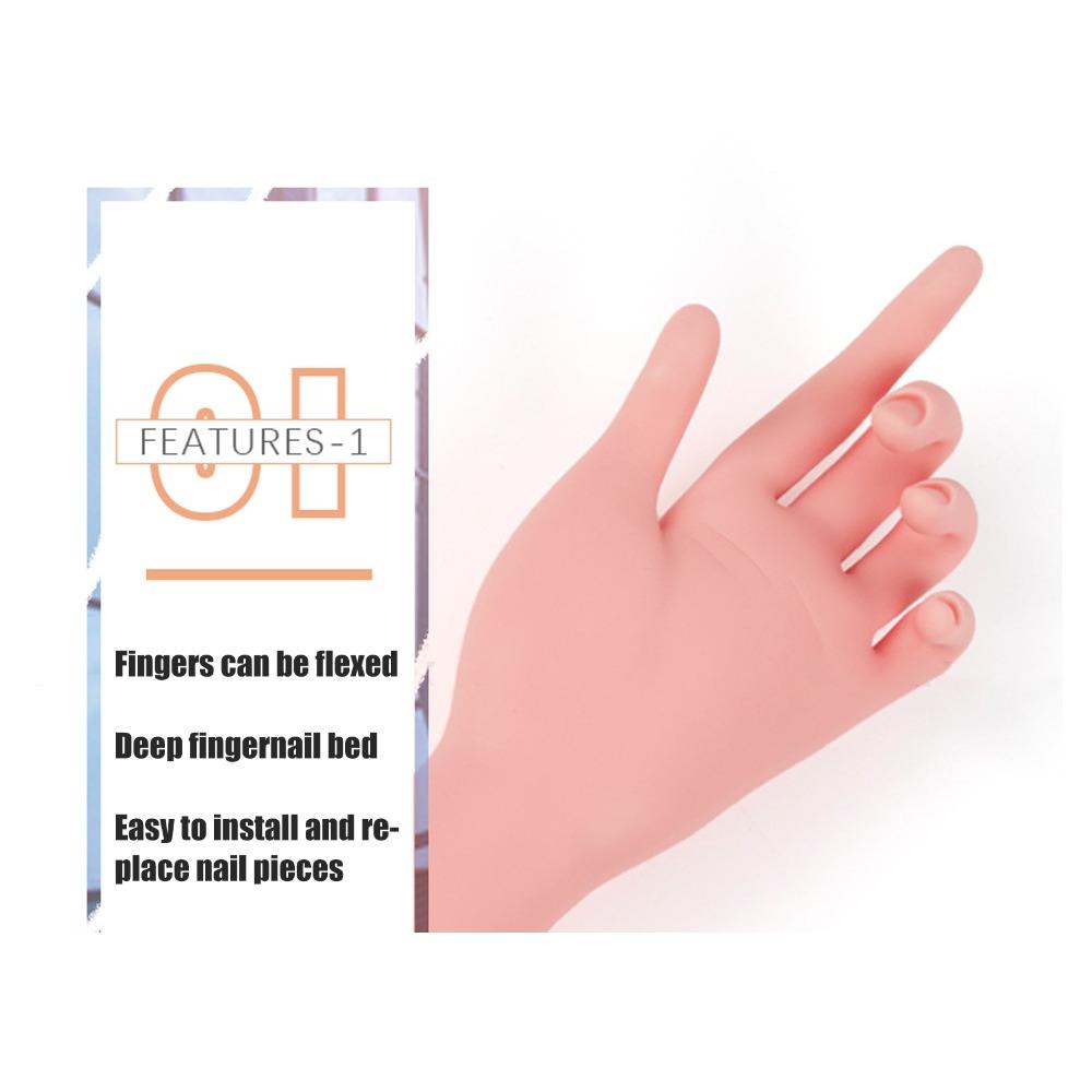 Reusable Mannequin Hand For Nails Silicone Nail Training Hand  For Salon Practice