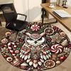 1pc Holiday Festive Office Round Area Rug, Under Office Chairs Bedroom Living Room Home Decor, Room Deco