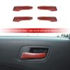 4X Inner Door Handle Frame Decor Cover for Dodge Charger 2011+ Red Carbon Fiber