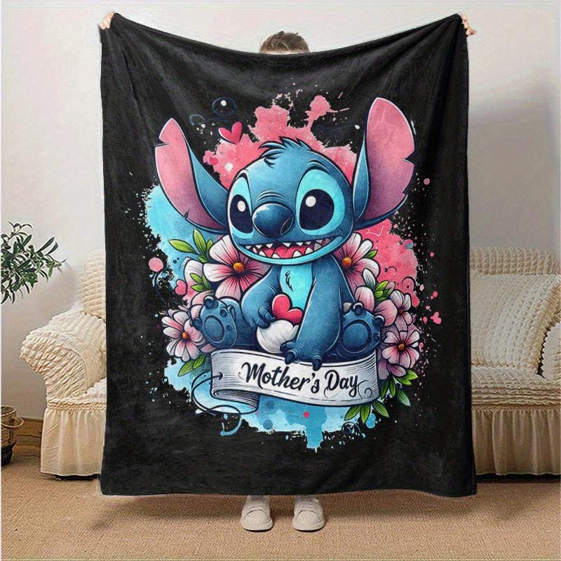 1pc Cute Stitch Printing Blanket - Soft, All-Season Throw for Living Room, Bedroom,Personalized Gift with Adorable Cartoon Design