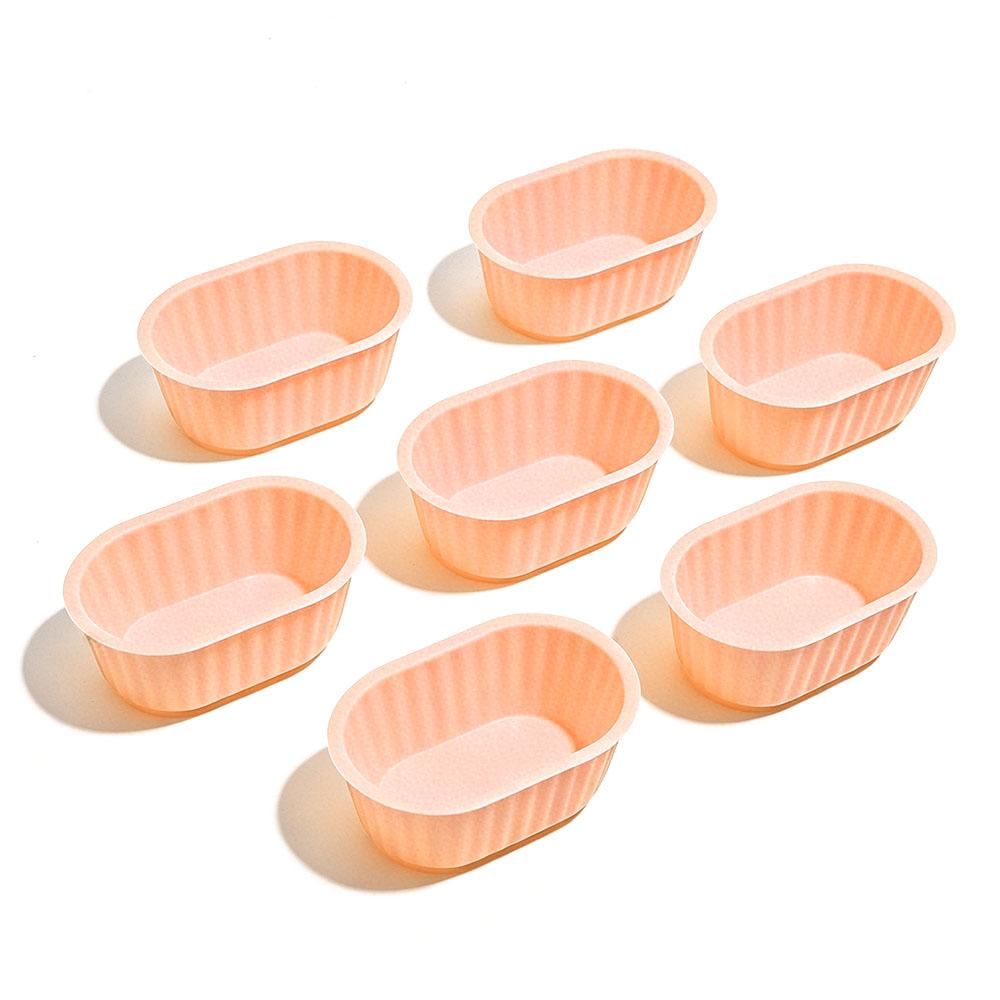 7Pcs Silicone Oval Cake Molds Muffin Cupcake Reusable Bread Cake Toast Pan Cake Moulds Baking Molds Tools Decorating Tools