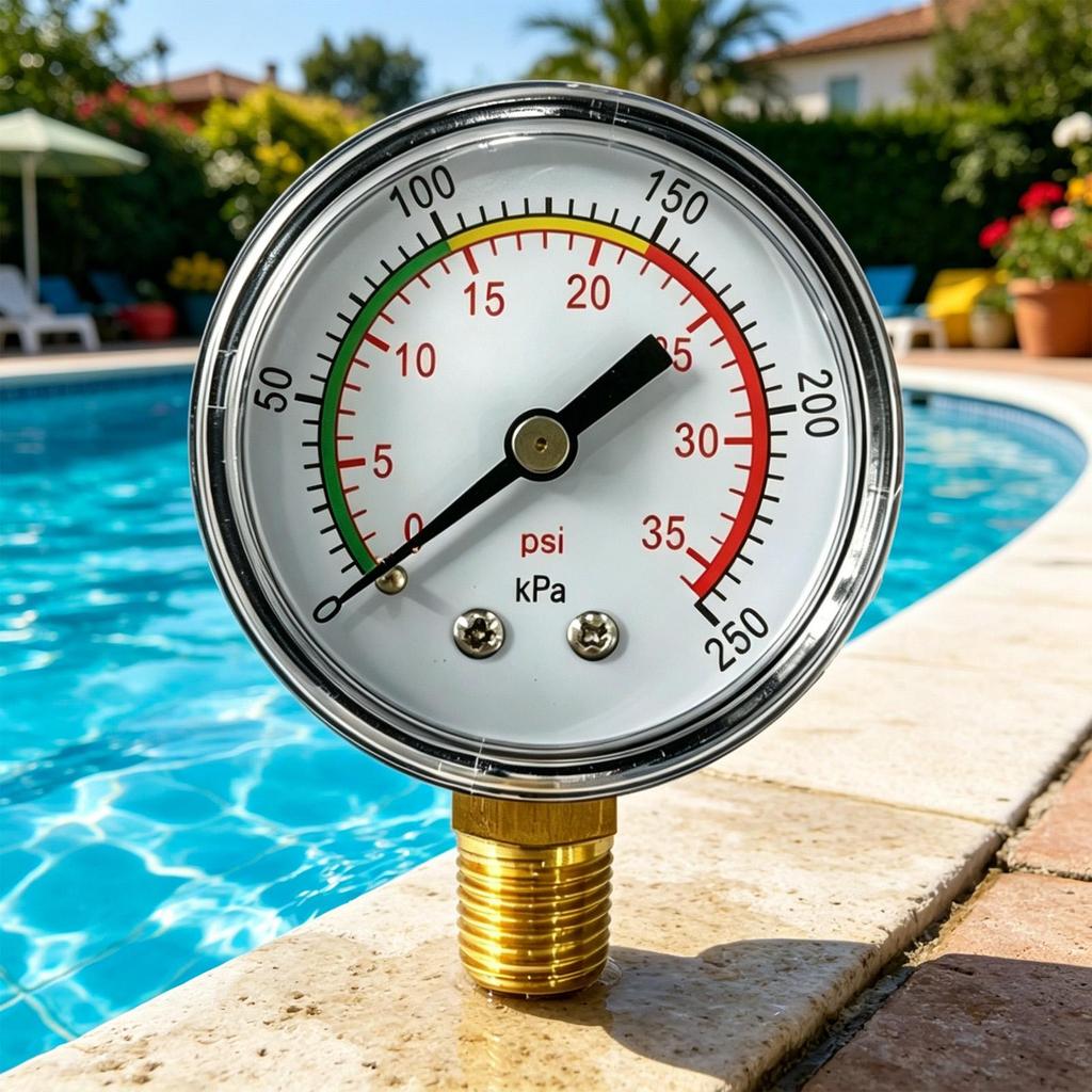 Bottom Mount Pool Sand Filter Pressure Gauge 0-35 PSI Colorful Scale Pool Filter Pressure Gauge Replacement For Spa Hot Tub