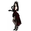Gotycka Sukienka Kostium Wampira Bordowy Aksamitny Korsetowy Długi Dół Kostium Ciemnej Królowej Cosplay Strój na Imprezę Halloweenową