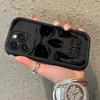 Minimalist Black Skull Pattern Silicone Soft Phone Case For iPhone 17 16 15 Pro Max 14 13 12 11 Pro 17 Air 16E XS X XR Cover