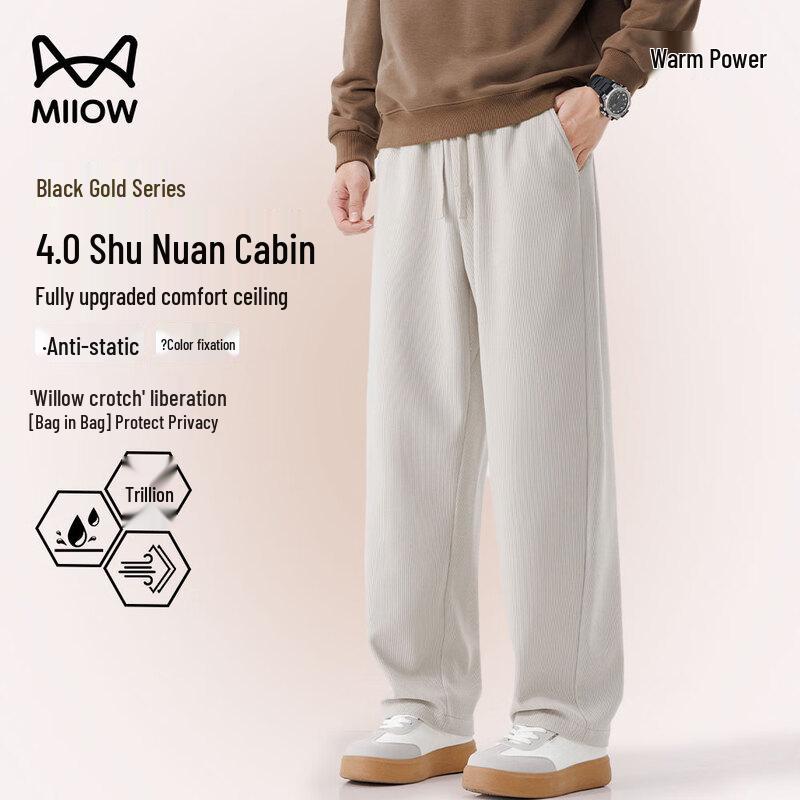 

Mao Ren Men s Casual Thermal Straight-Leg Pants L