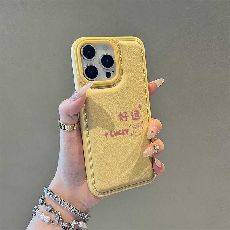 Good luck Tutu is suitable for Apple 17 mobile phone case iphone16pro15 leather pattern 14 air cushion 13/12 anti-drop.