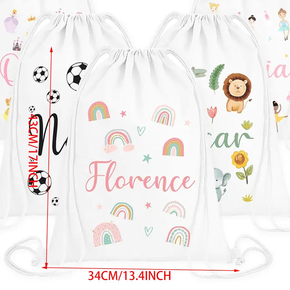Personalised Goodie Bag Children Gym Swimming Bag Nursery Pe Drawstring Backpack Kindergarten Back To School Party Decoration