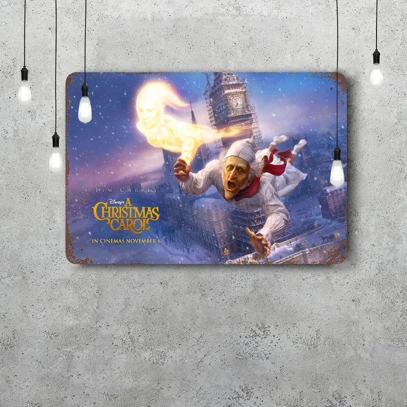 Christmas Metal Poster Sign, Festive Wall Art Decor