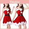 Red Velvet Women Christmas Costume With Soft Touch Santa Claus Dress And Hat