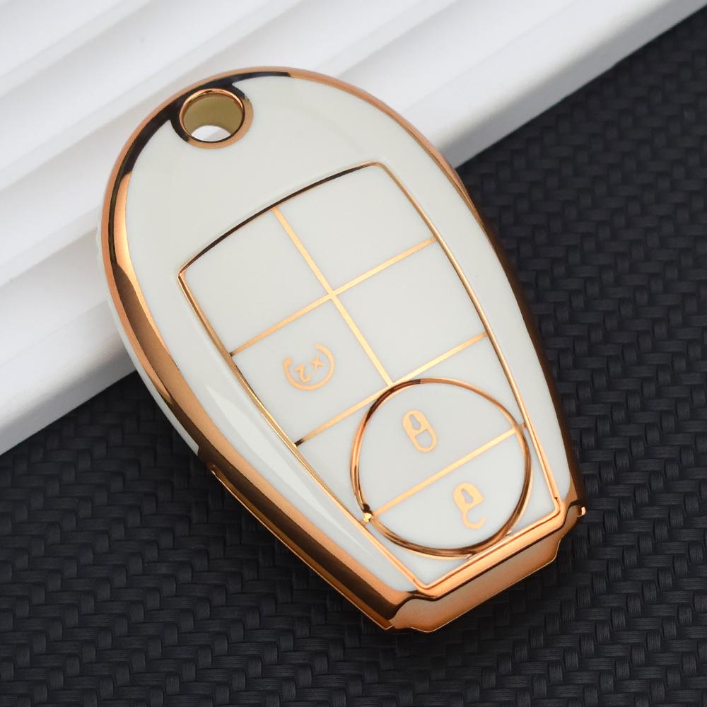 

Чехол для ключа автомобиля из ТПУ с 3 кнопками для Fiat Chrysler 300 Dodge JCUV Ddart Jeep Grand Cherokee Compass Patriot B - White