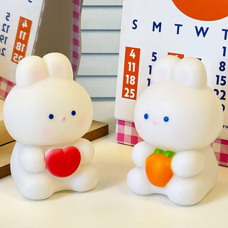 Cute Cartoon Heart Rabbit Night Light For Bedroom Decoration And Gift Led Toy With Soft Glow