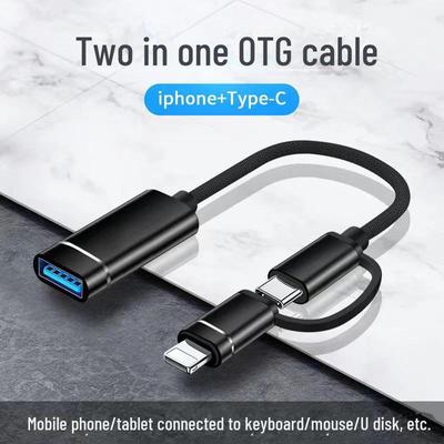 Dvigubas OTG adapteris: Type-C į USB, skirtas Android - Prijunkite USB atmintinę, pelę ir klaviatūrą