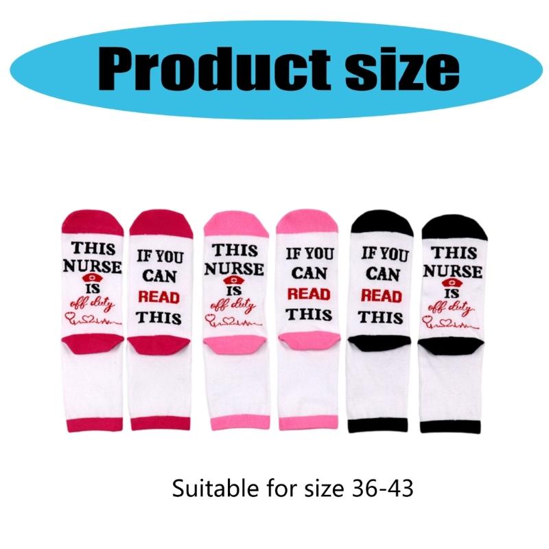1 Pair Nurse Socks Novelty If You Can Read This Offduty Letters Jacquard Designs Comfortable Breathable Cotton Socks