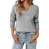 Women S Loose V Neck Solid Color Pullover Sweater