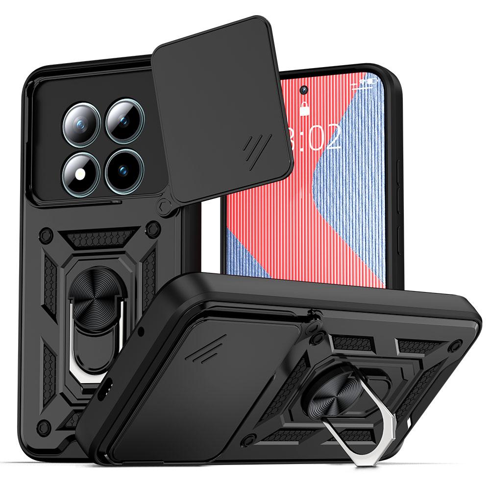 KEYSION Shockproof Case for Redmi Note 15 Pro 4G 15 Pro+ 5G Slide Camera Lens Protection Ring Stand Phone Cover for Redmi Note15