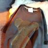 Women Hip Hop Casual T Shirt Loose Short Sleeves Shiny Gold Diamond Bear Print
