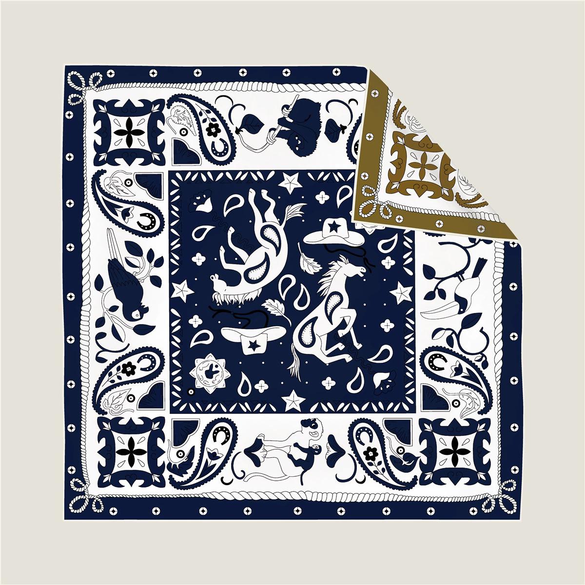 

Double Faced Twill Silk Scarf Square Scarves 90cm Women s Summer Hand Rolled Scarves Hair Bandanas Bag Belt Accessories 90x90cm