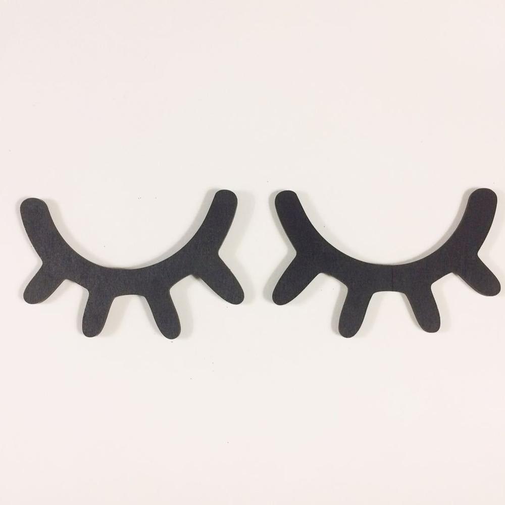 

1 Pair Clay Unicorn Horn Eyes Wall Stickers Wooden 3D Eyelash Wall Sticker Decor Children Kid Baby Room Background Stcker Muraux