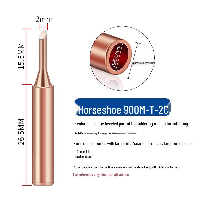 5-Piece Pure Copper Non-Magnetic Soldering Iron Tips for 936 Model