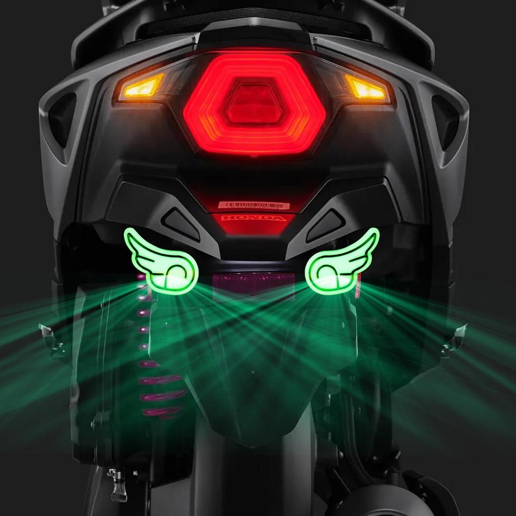 LED Motorcycle Lights Double Wings Motorcycle Warning Lights 2-Modes High Brightness Warning Lamp Decorative Shockproof Flashing
