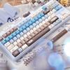Keycaps Sea Salt Chocolate Theme Cherry Foa Pbt Five-Sided Sublimation Keycaps Blue Coffee White Gradient Color Keycaps 145Keys