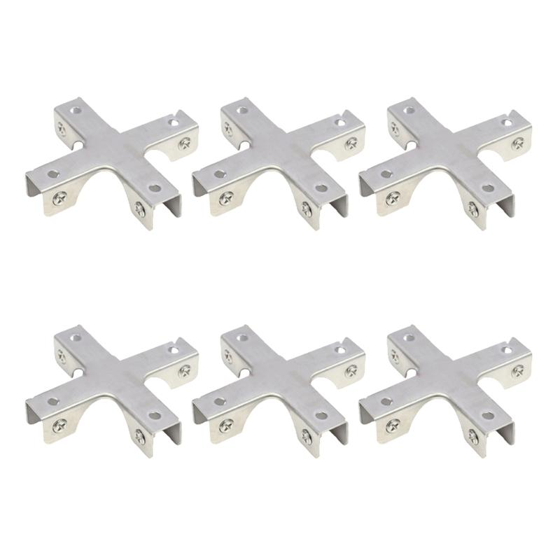 6pcs/set Secure Glass Shelf Support Clip L Shape Connectors Versatile Glass Joining Clamps for Display Case & Project