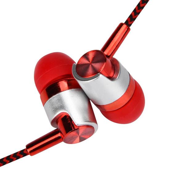 Fashion Braided Wired Stereo Sound Volume Control Phone Laptop In-ear Earphones