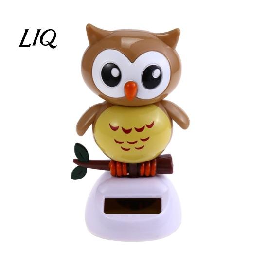 Non-slip Car Decor Funny Solar Dancing Duck Toys, Creative Fun Swinging Bright Color Toy Owl Decorations Desktop Ornaments Interior Shaking Head